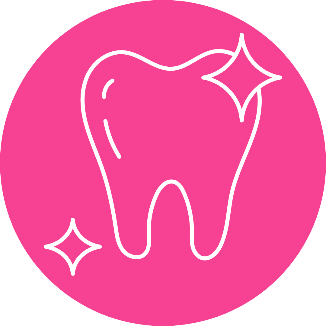 Sparkling clean tooth icon representing dental cleaning and whitening
